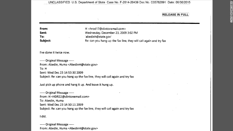 clinton fax email