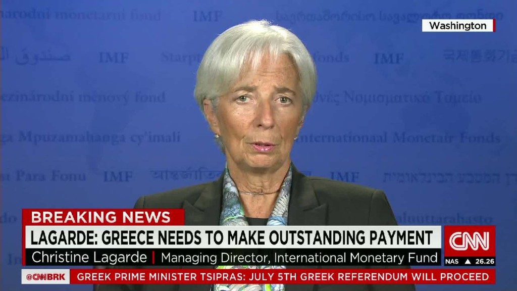Christine Lagarde: IMF can no longer finance Greece