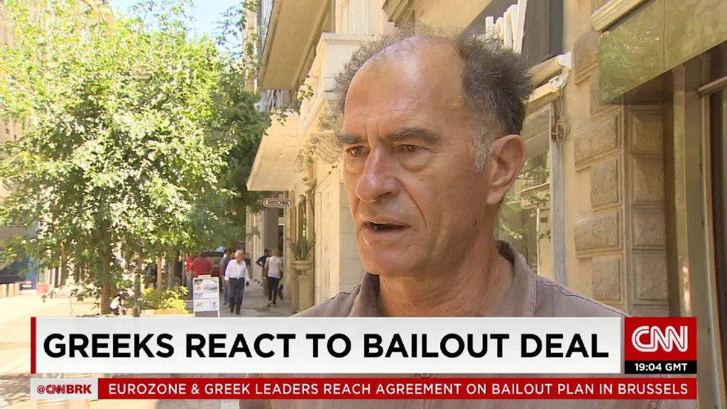 Greeks react to bailout deal