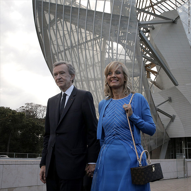 French businessman Bernard Arnault and his wife Helene Mercier