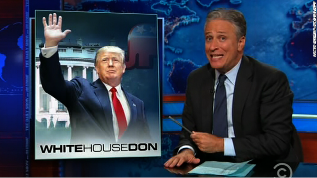 Jon Stewart savors Trump's presidential announcement