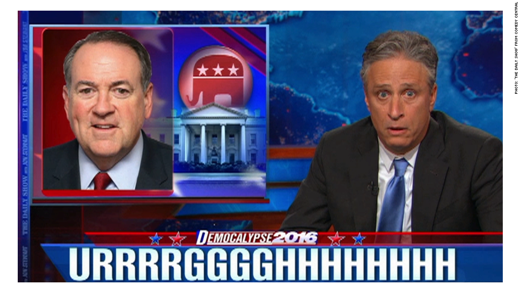 Mike Huckabee leaves Jon Stewart speechless