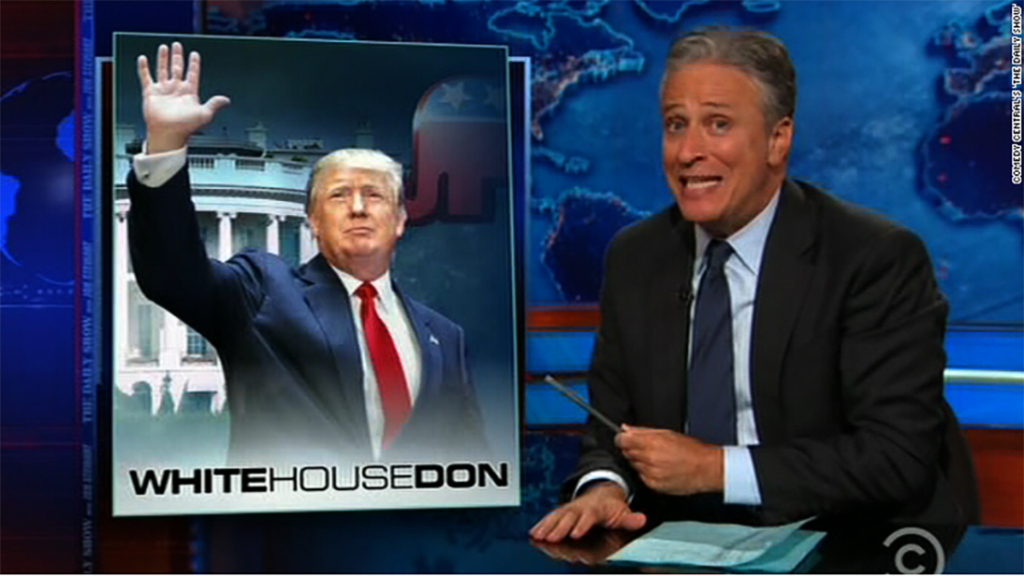 Jon Stewart savors Trump's presidential announcement