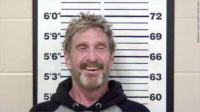 john mcafee mug shot