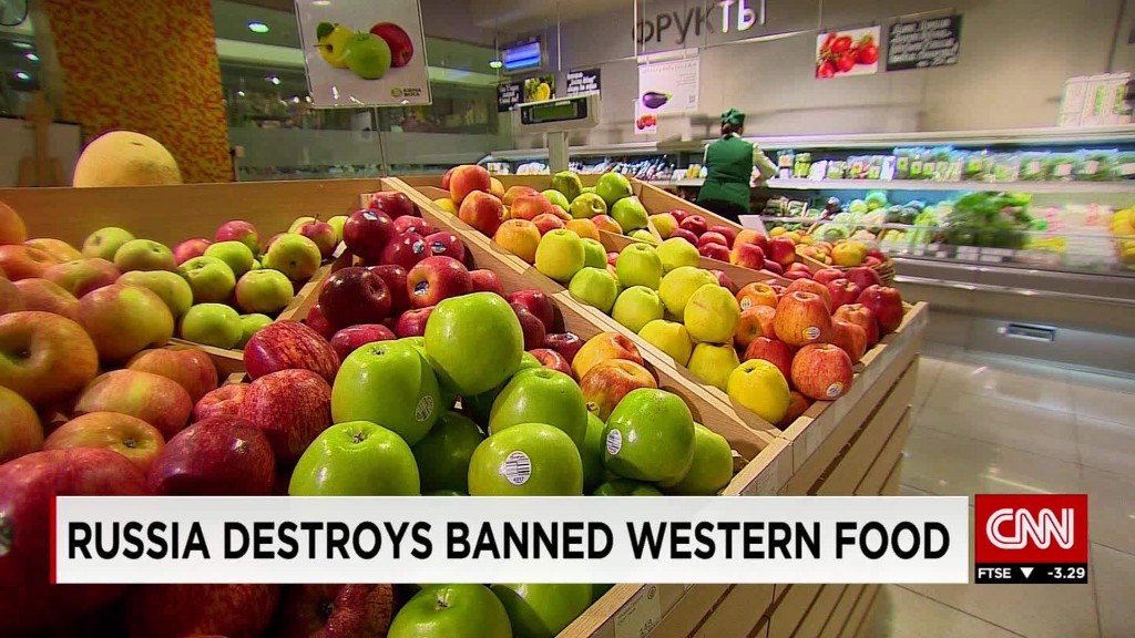 Russian authorities burn banned food