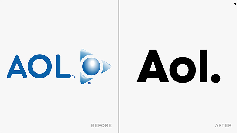 old new logos aol