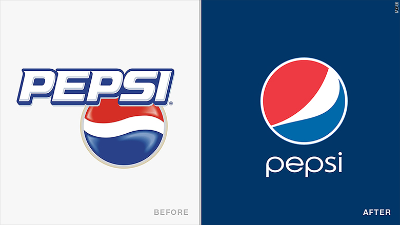 old new logos pepsi