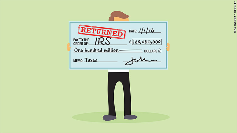 IRS no longer accepting $100 million checks