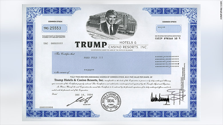 trump stock certificate
