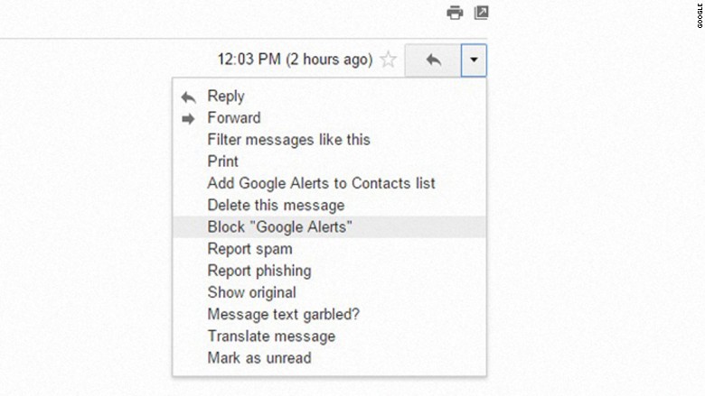 gmail block sender