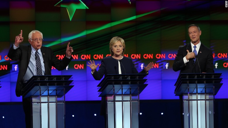 Bernie Sanders, Hillary Clinton, Martin O'Malley