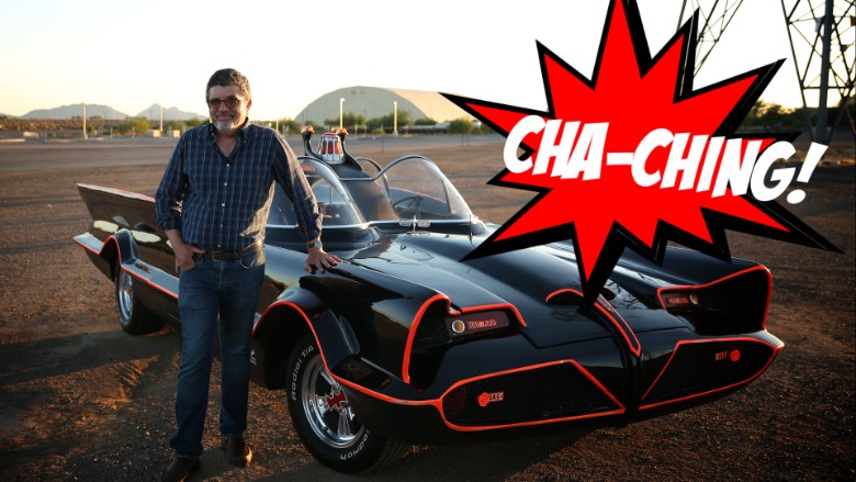 Batmobile and Peter cha-ching gfx