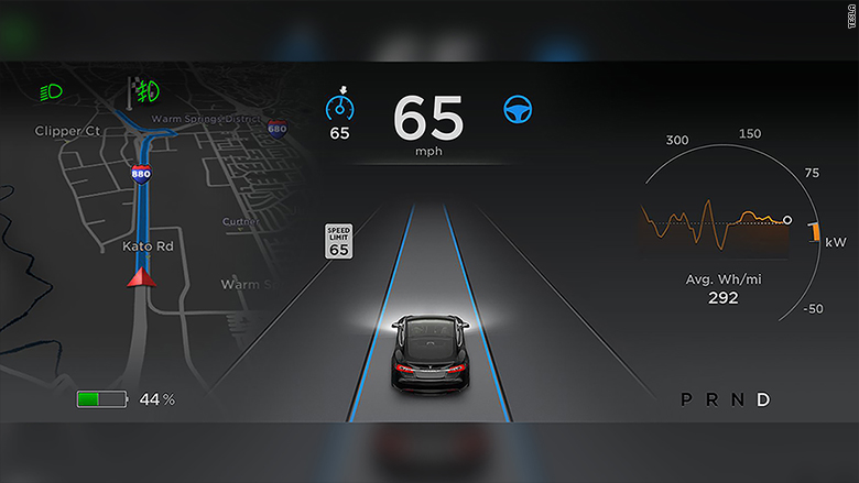 tesla autopilot display