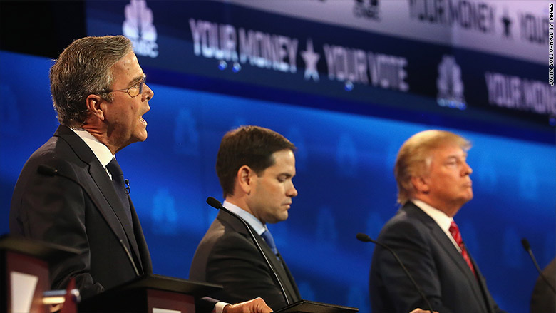 cnbc gop debate bush rubio trump