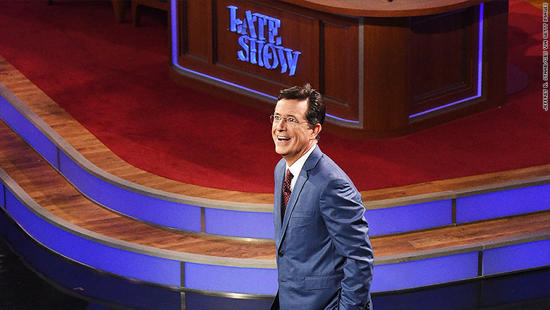 stephen colbert late show standing