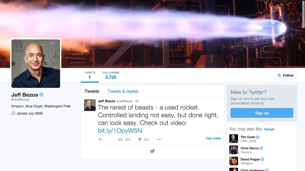 Jeff Bezos saved his first tweet for a special occasion
