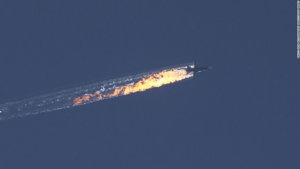 Turkey shoots down Russian military jet