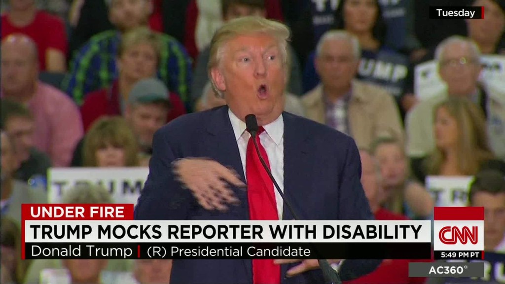 Donald Trump mocks reporter's disability