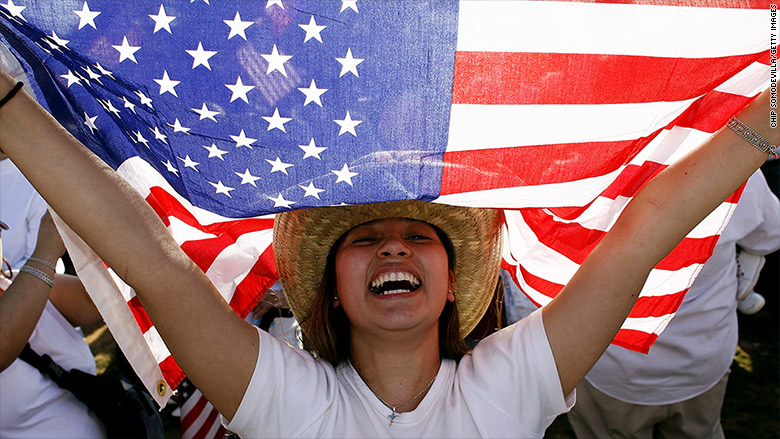 immigrant rights demonstrators march