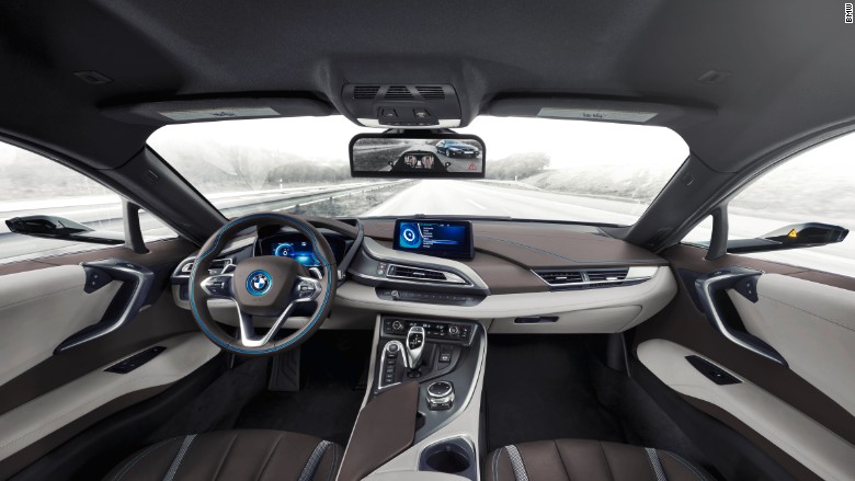 bmw i8 concept car interior mirrorless ces 2016