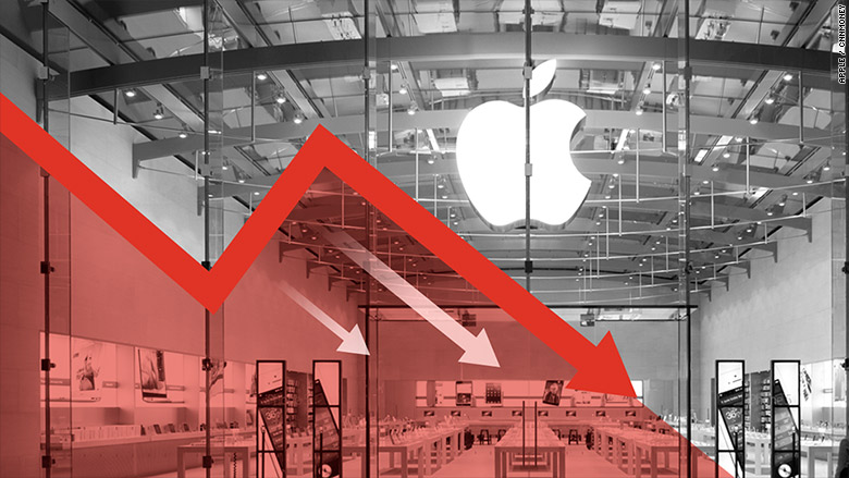 apple stocks falling