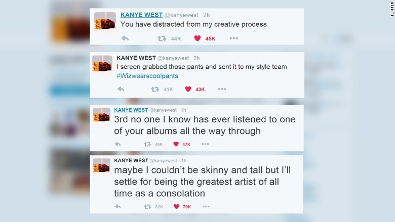 Kanye West Tweets Then Deletes More Than 30 Posts In