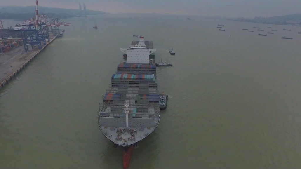 On board the giant container ship headed from China to the U.S.
