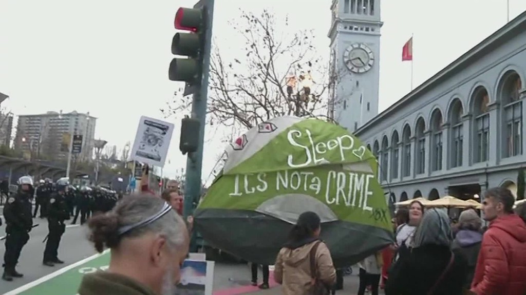 Protesters condemn treatment of SF homeless before Super Bowl