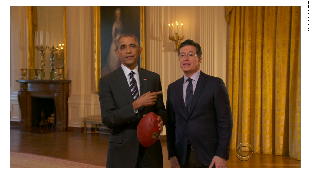 Watch Obama kick off post-Super Bowl "Late Show"