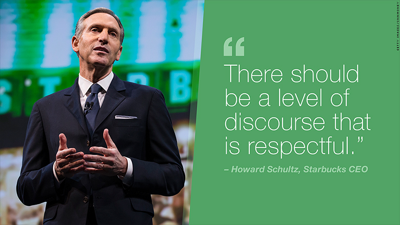 Starbucks CEO Howard Schultz blasts 'bombastic' American politics