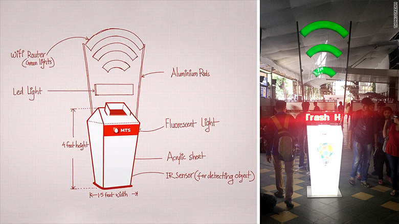 Wi-Fi trash can can be split