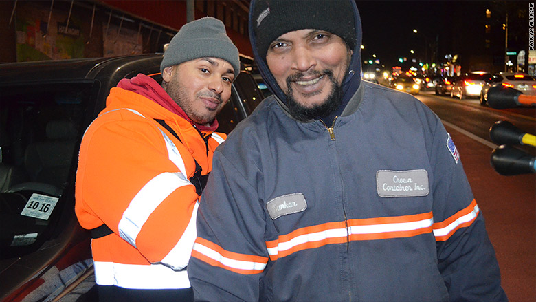 garbage truck guys smiling