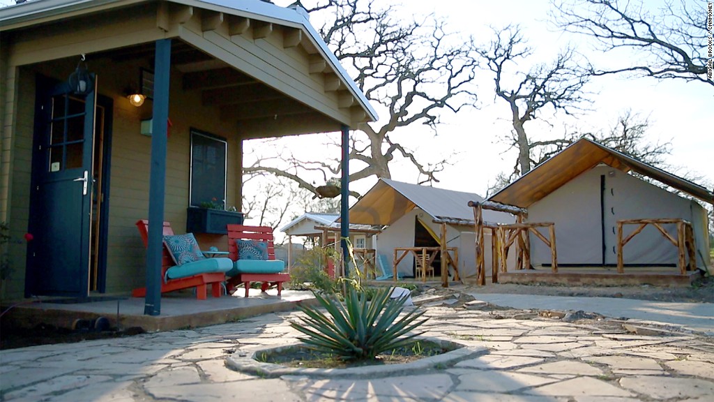 Tiny homes for the homeless, complete with a front porch