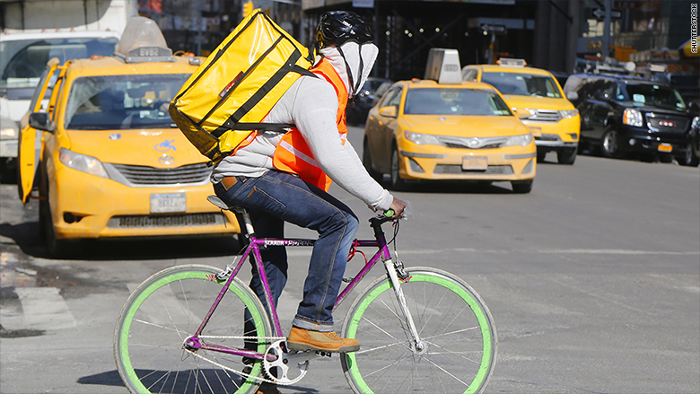 nyc food delivery man