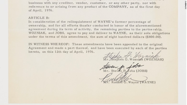 ron wayne apple contract