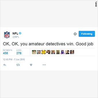 NFL's Twitter account hacked, said commish Roger Goodell died