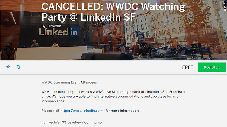 linkedin event cancelled