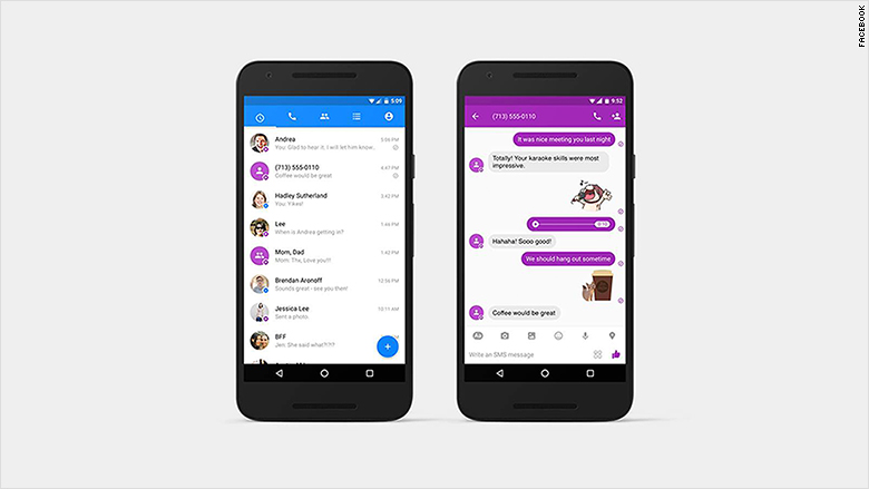 facebook messenger sms purple