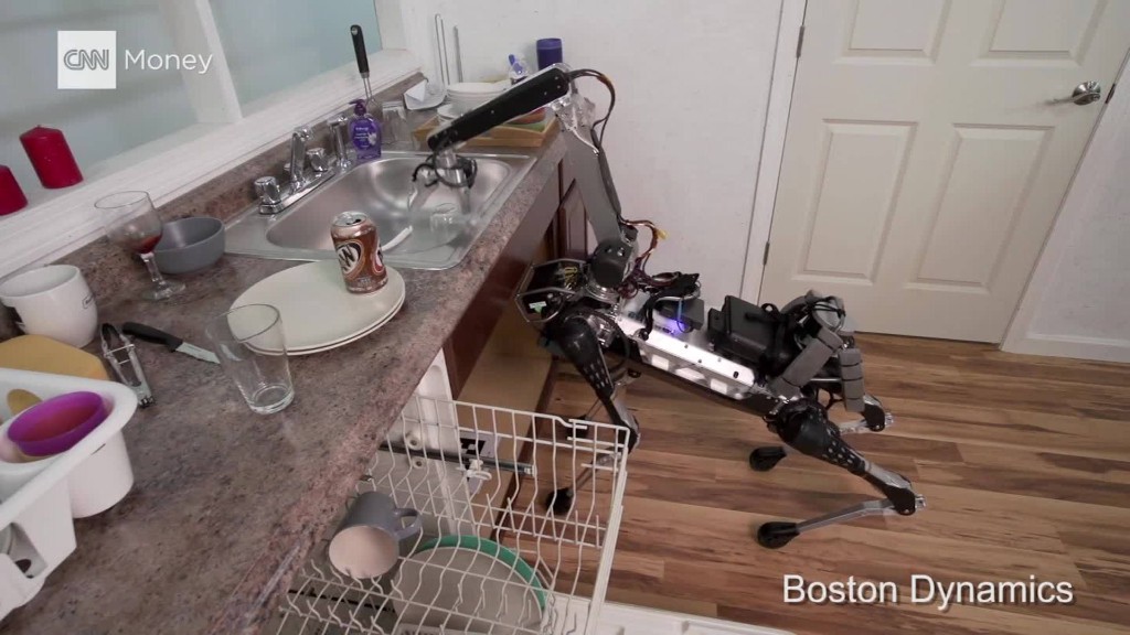 Watch this robotic dog do the dishes