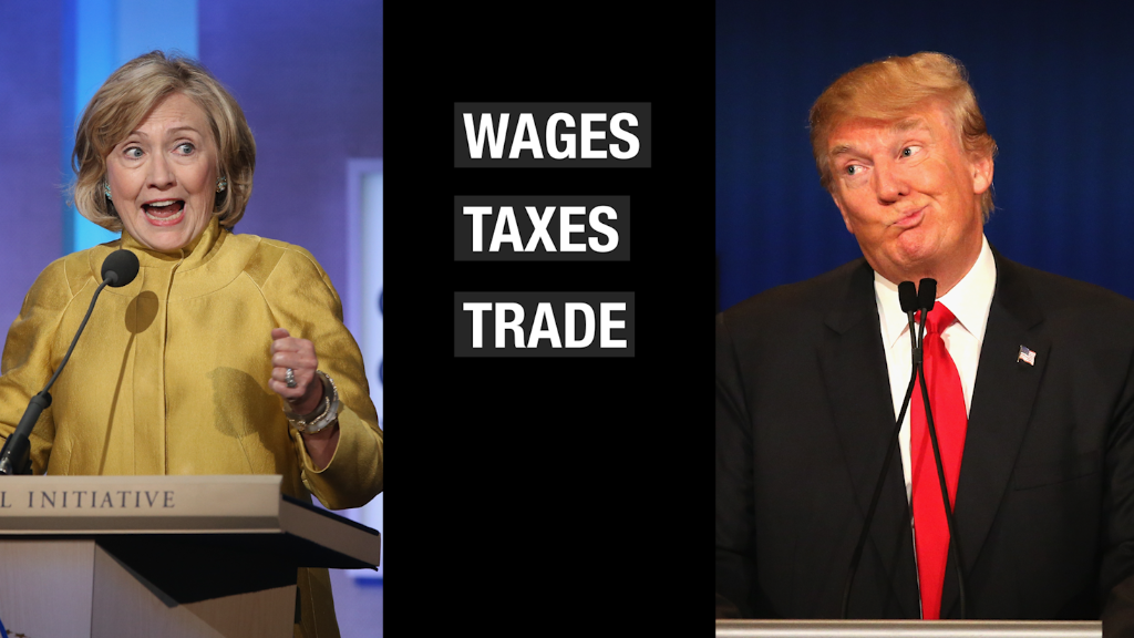 Clinton vs. Trump on wages, taxes and trade