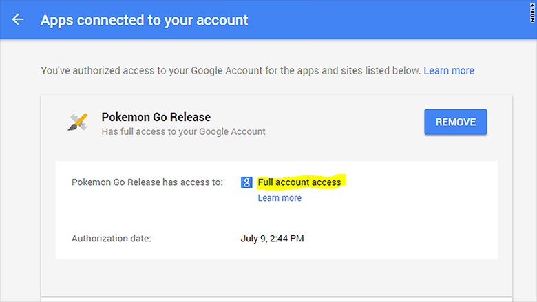 pokemon go email access