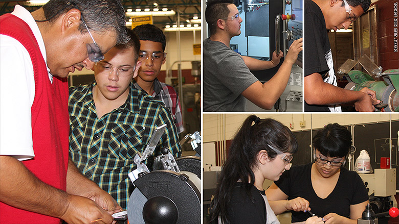 These high schoolers are manufacturing airplane parts