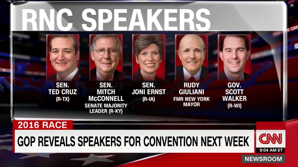 GOP reveals speakers for Republican National Convention