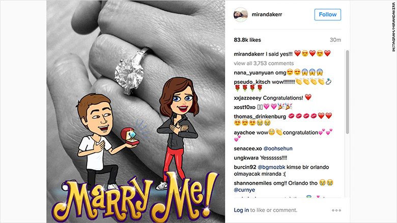 snapchat miranda kerr engaged