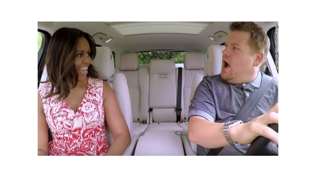 Michelle Obama jams out on 'Carpool Karaoke'