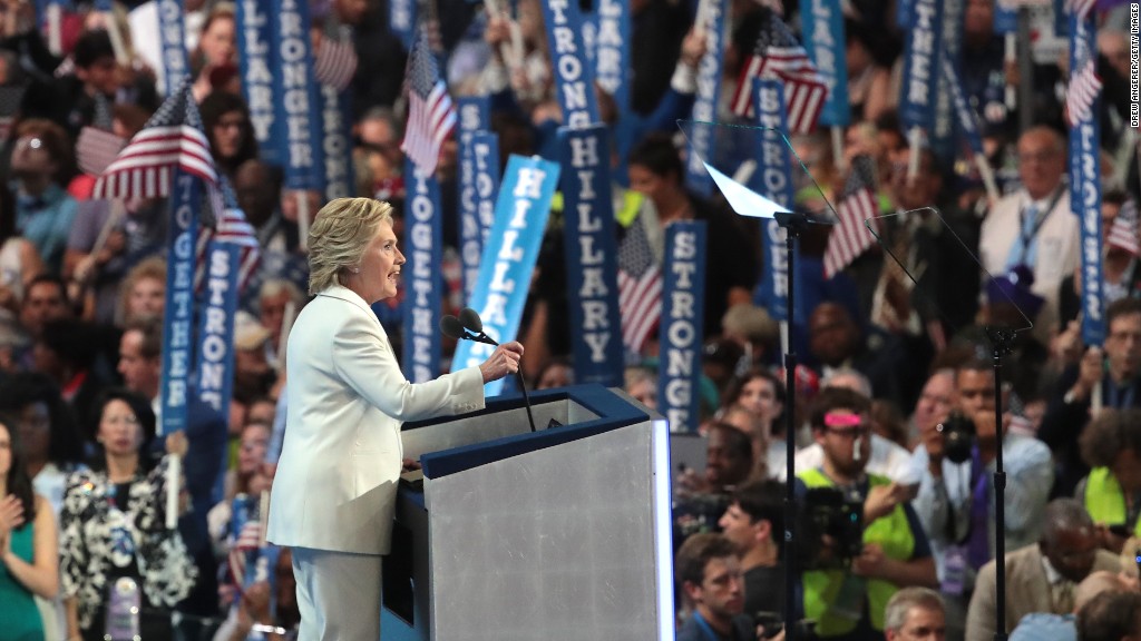Key moments in Hillary Clinton's acceptance speech