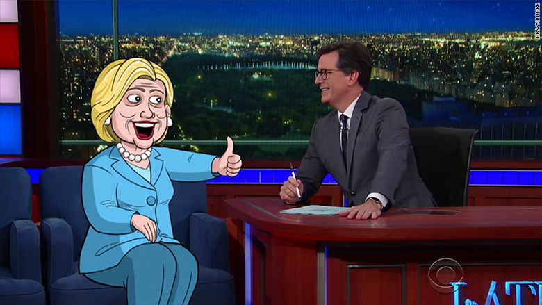 stephen colbert cartoon hillary