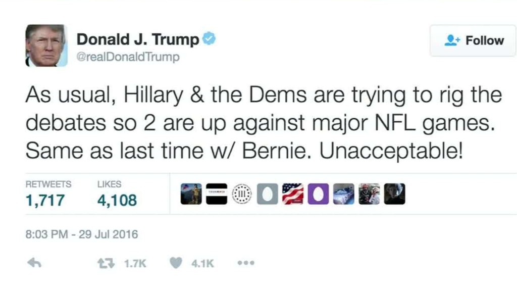 Trump camp accuses Dems of rigging debate dates