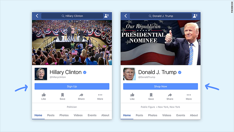 clinton trump facebook