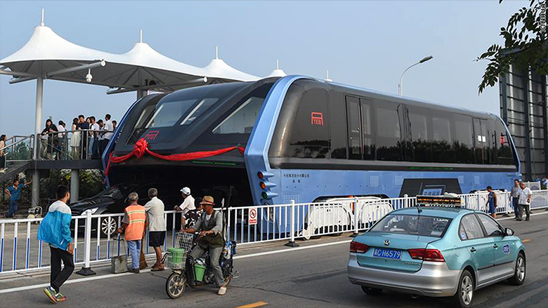 china elevated bus